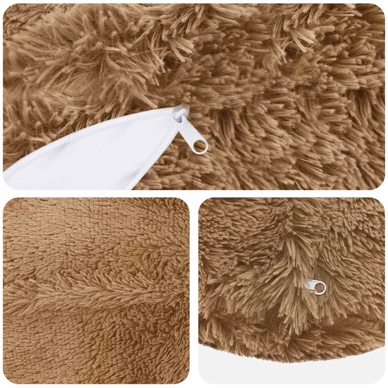 Κάλυμμα Μαξιλαριού 2 pcs HEERLEN Taupe Ø 50 cm PV Φλίς - Pakobazaar
