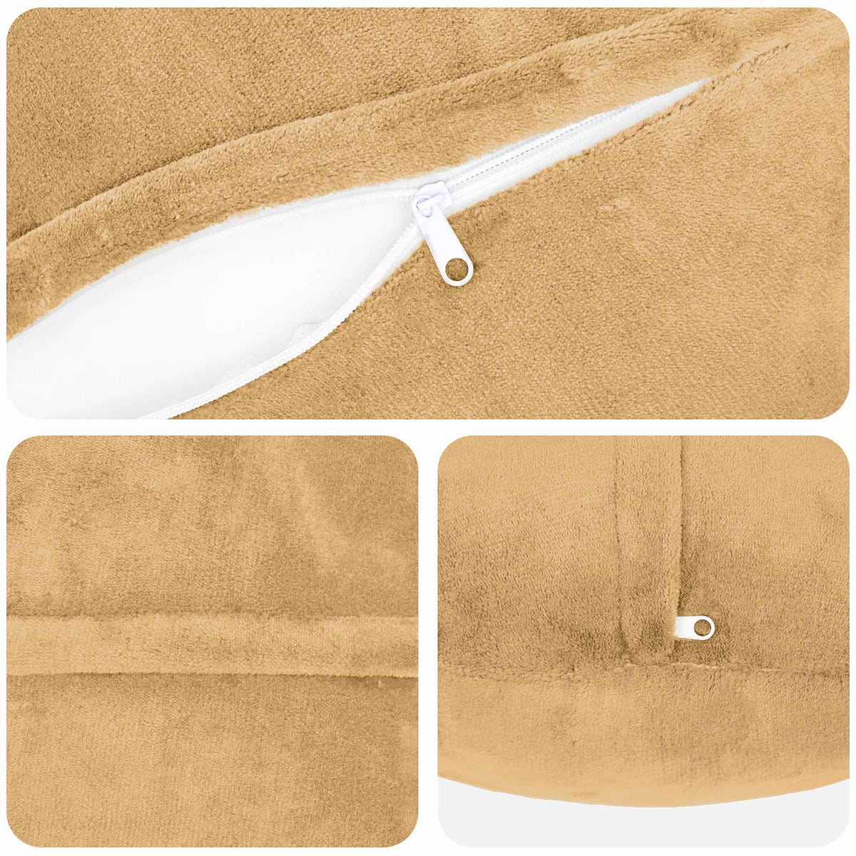 Κάλυμμα Μαξιλαριού 6 τμχ. HEERLEN Taupe Διάμ. 50 cm Φανέλα - Pakobazaar