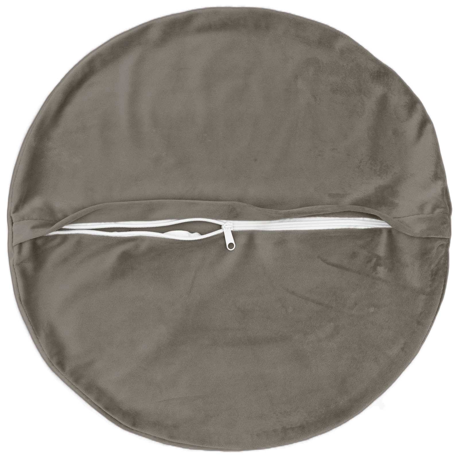 Κάλυμμα Μαξιλαριού 2 pcs HEERLEN Ανοιχτό γκρι Ø 60 cm Βελούδο