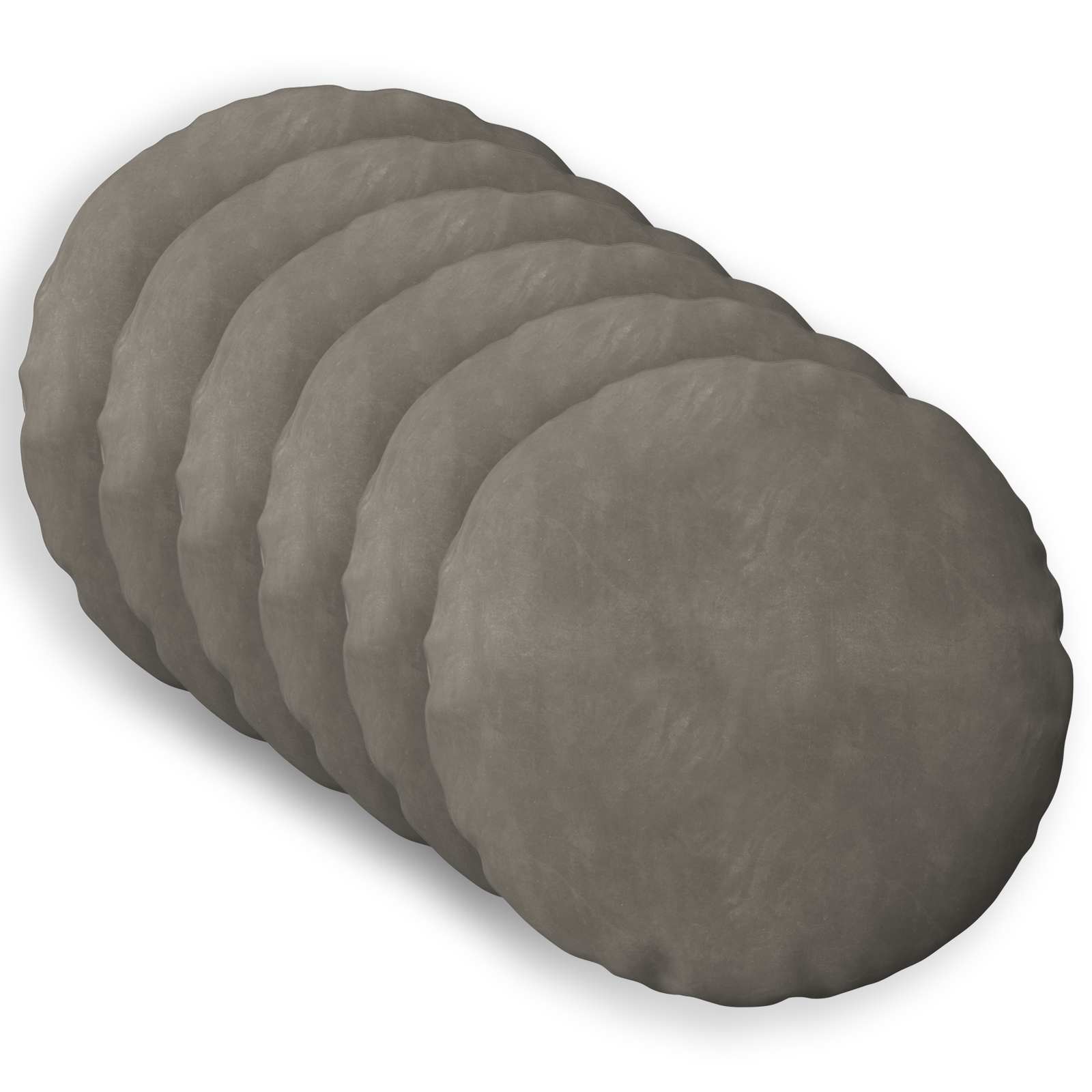 Κάλυμμα Μαξιλαριού 6 pcs HEERLEN Ανοιχτό γκρι Ø 60 cm Βελούδο - Pakobazaar