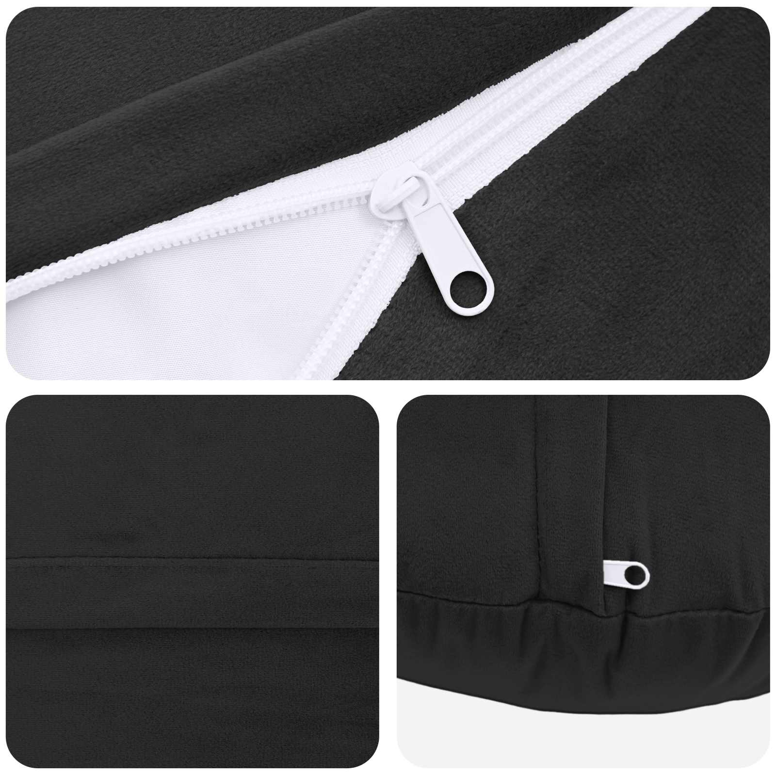 Κάλυμμα Μαξιλαριού 6 pcs HEERLEN Μαύρο Ø 60 cm Βελούδο - Pakobazaar
