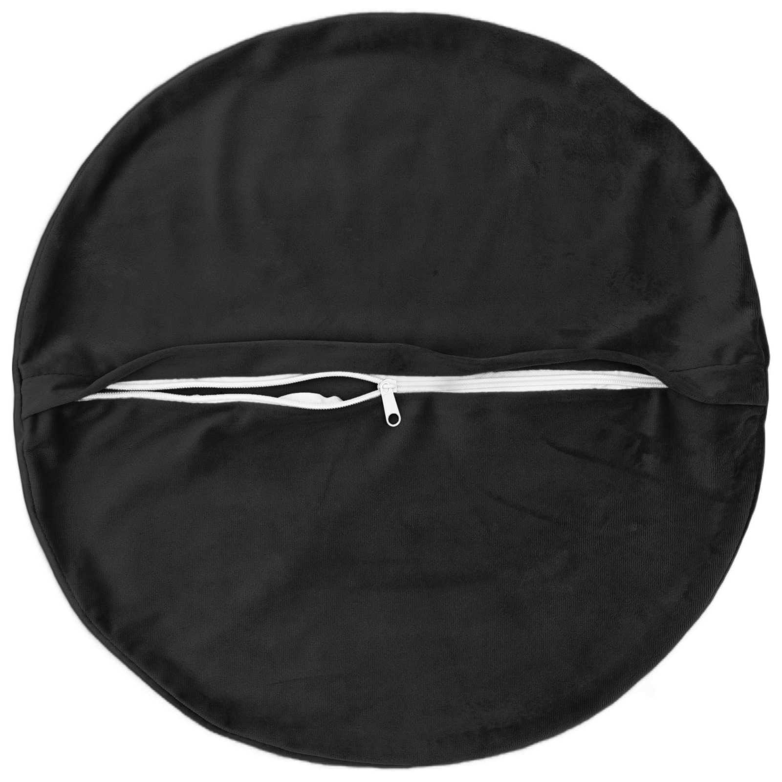 Κάλυμμα Μαξιλαριού 6 pcs HEERLEN Μαύρο Ø 60 cm Βελούδο - Pakobazaar