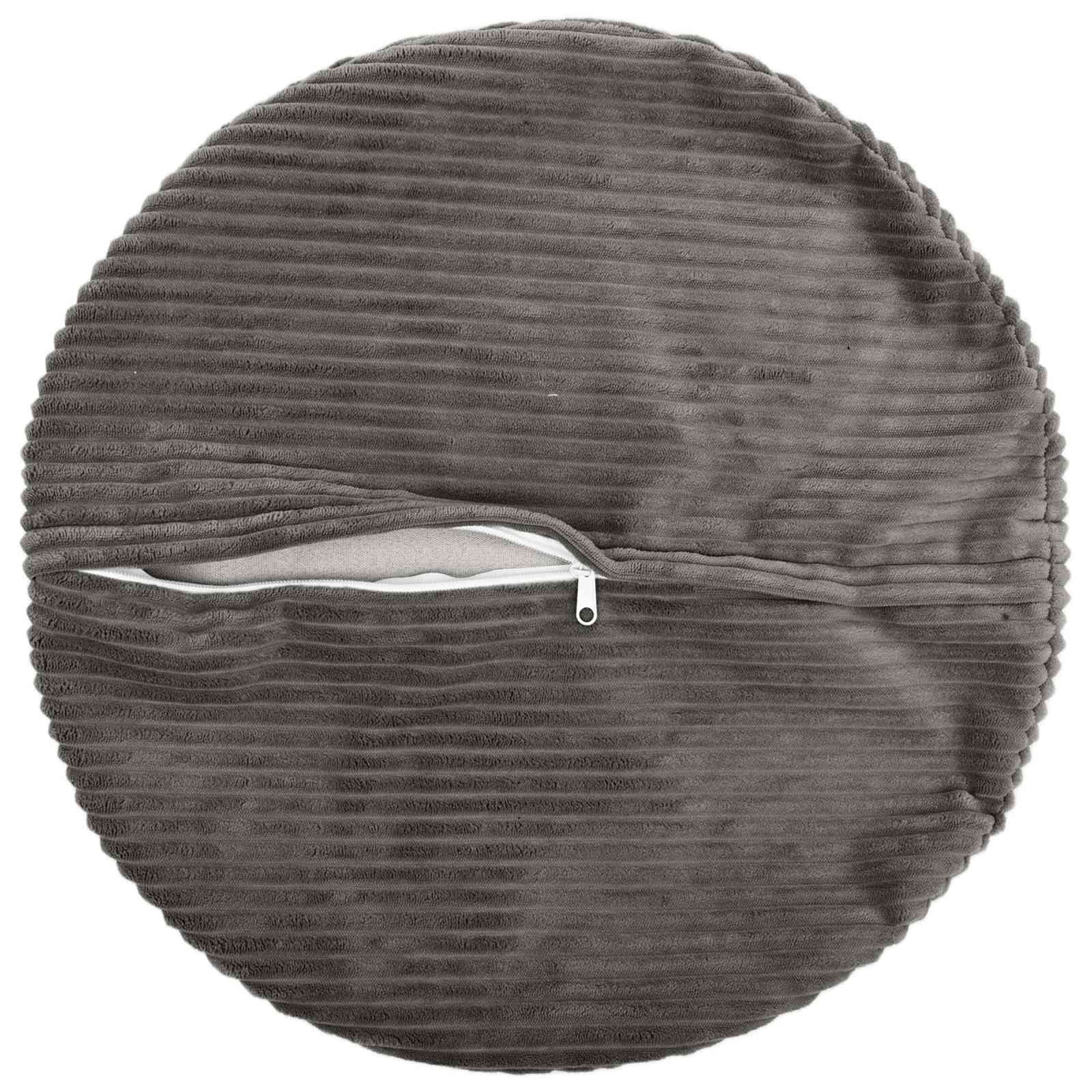 Κάλυμμα Μαξιλαριού 2 pcs HEERLEN Σκούρο Γκρι Ø 60 cm κορντουρόι - Pakobazaar