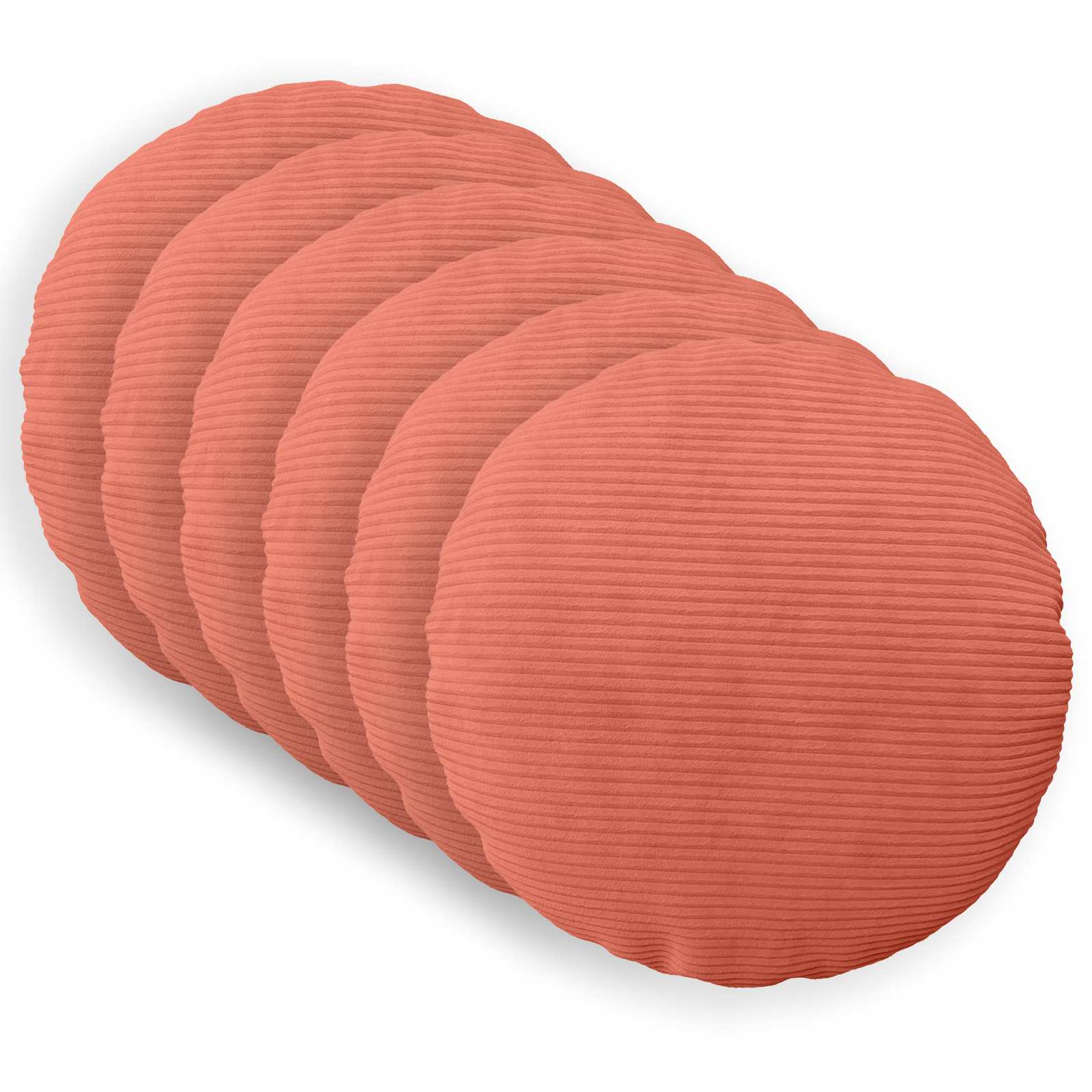 Κάλυμμα Μαξιλαριού 6 pcs HEERLEN Κόκκινο Πορτοκαλί Ø 60 cm
