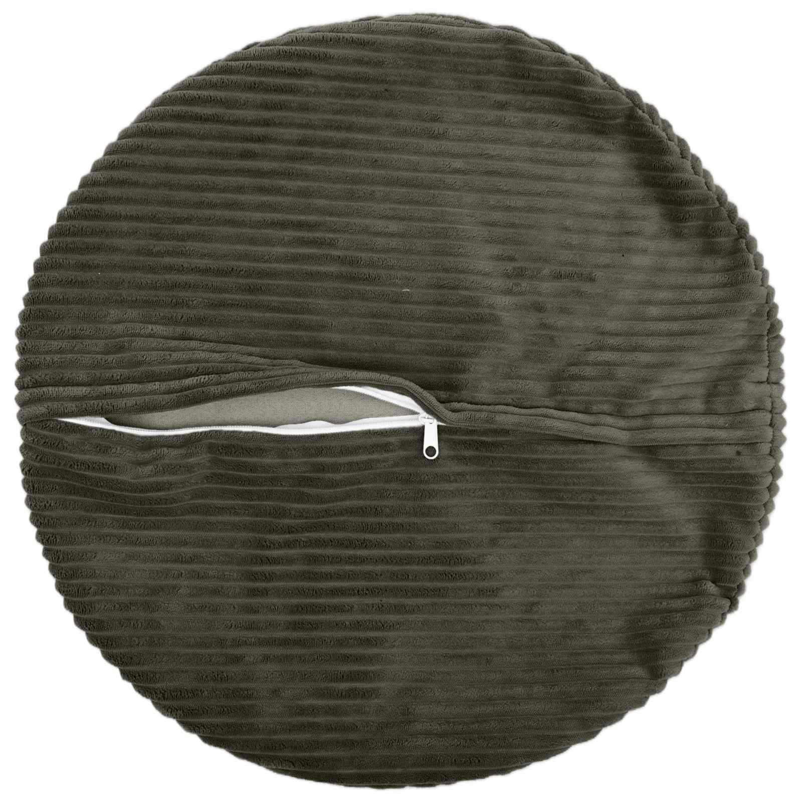 Κάλυμμα Μαξιλαριού 6 pcs HEERLEN Ανθρακί Ø 60 cm κορντουρόι - Pakobazaar