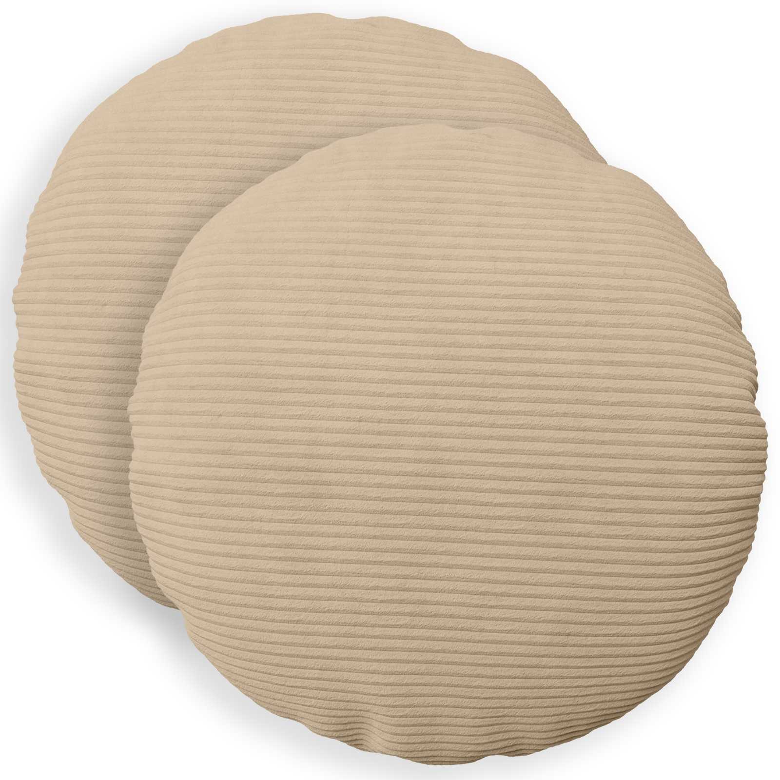 Κάλυμμα Μαξιλαριού 2 pcs HEERLEN Taupe Ø 60 cm κορντουρόι
