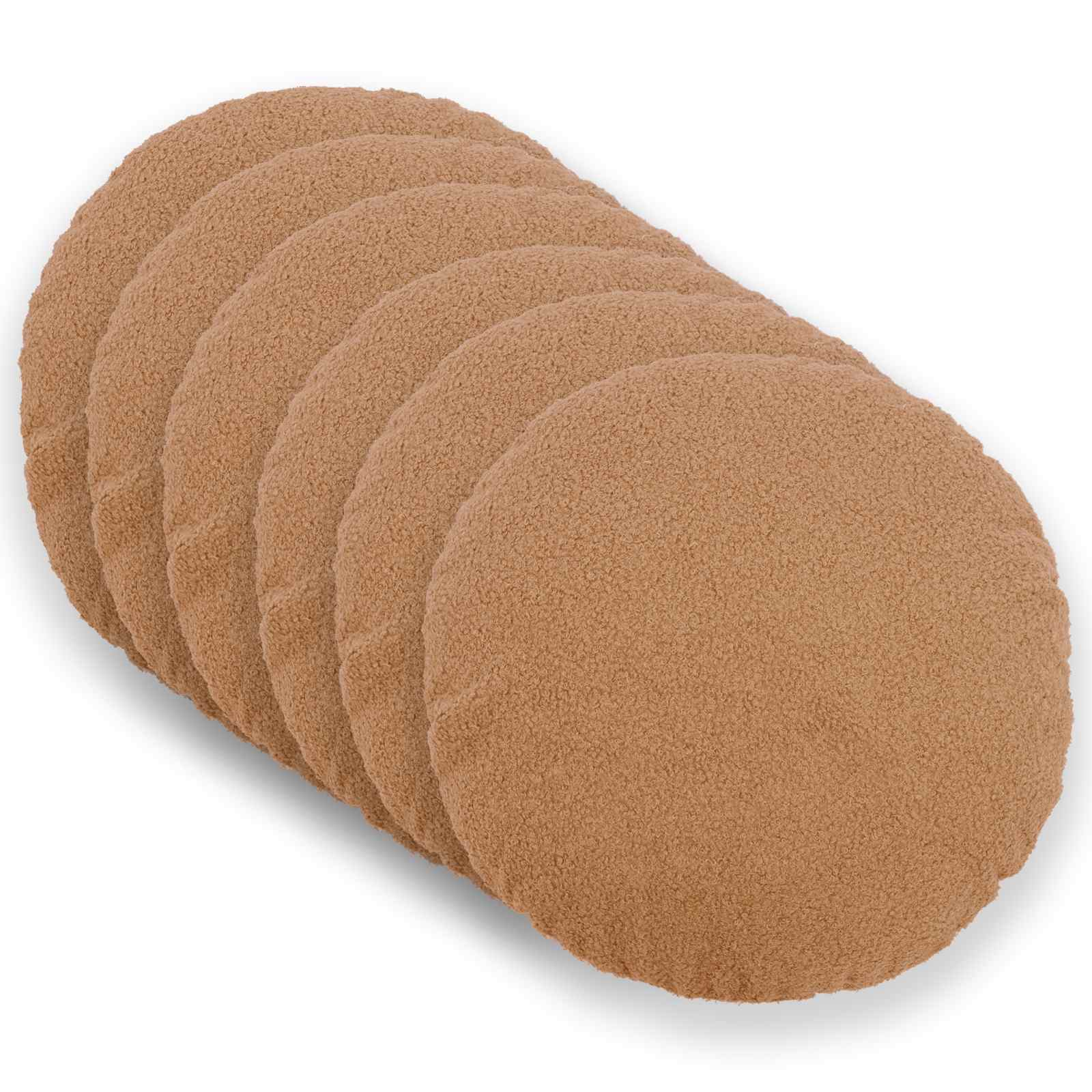Κάλυμμα Μαξιλαριού 6 pcs HEERLEN Μπεζ Ø 60 cm Μπουκλέ