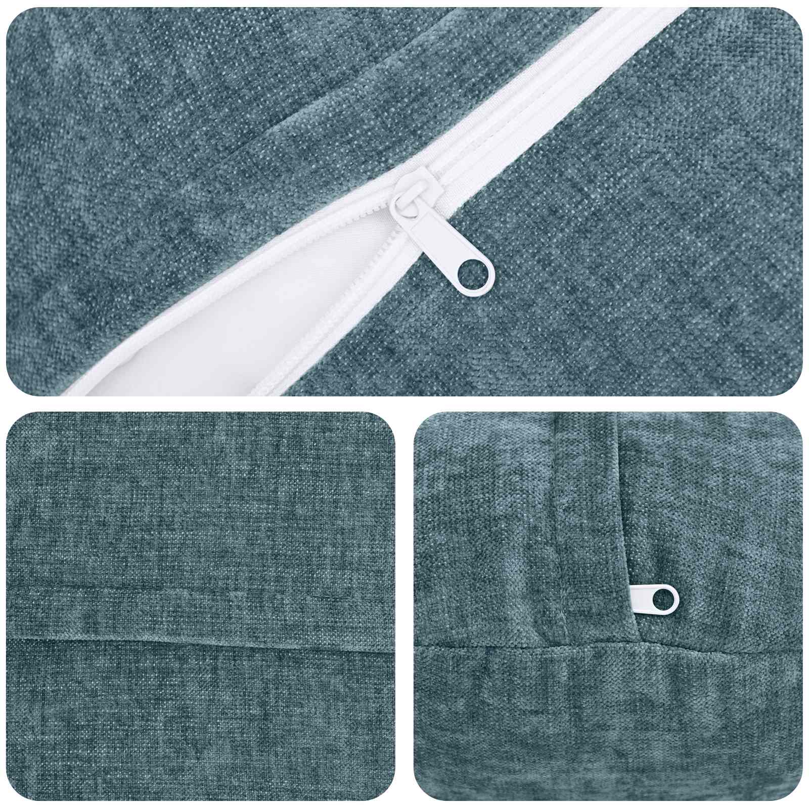 Κάλυμμα Μαξιλαριού 6 τμχ. HEERLEN Μπλε Ø 60 cm Ύφασμα Chenille - Pakobazaar
