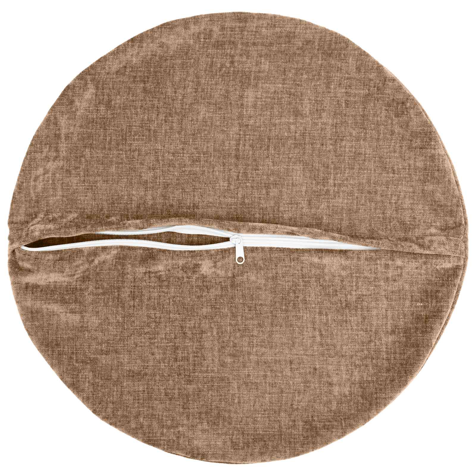 Κάλυμμα Μαξιλαριού 6 τμχ. HEERLEN Καφέ Ø 60 cm Ύφασμα Chenille