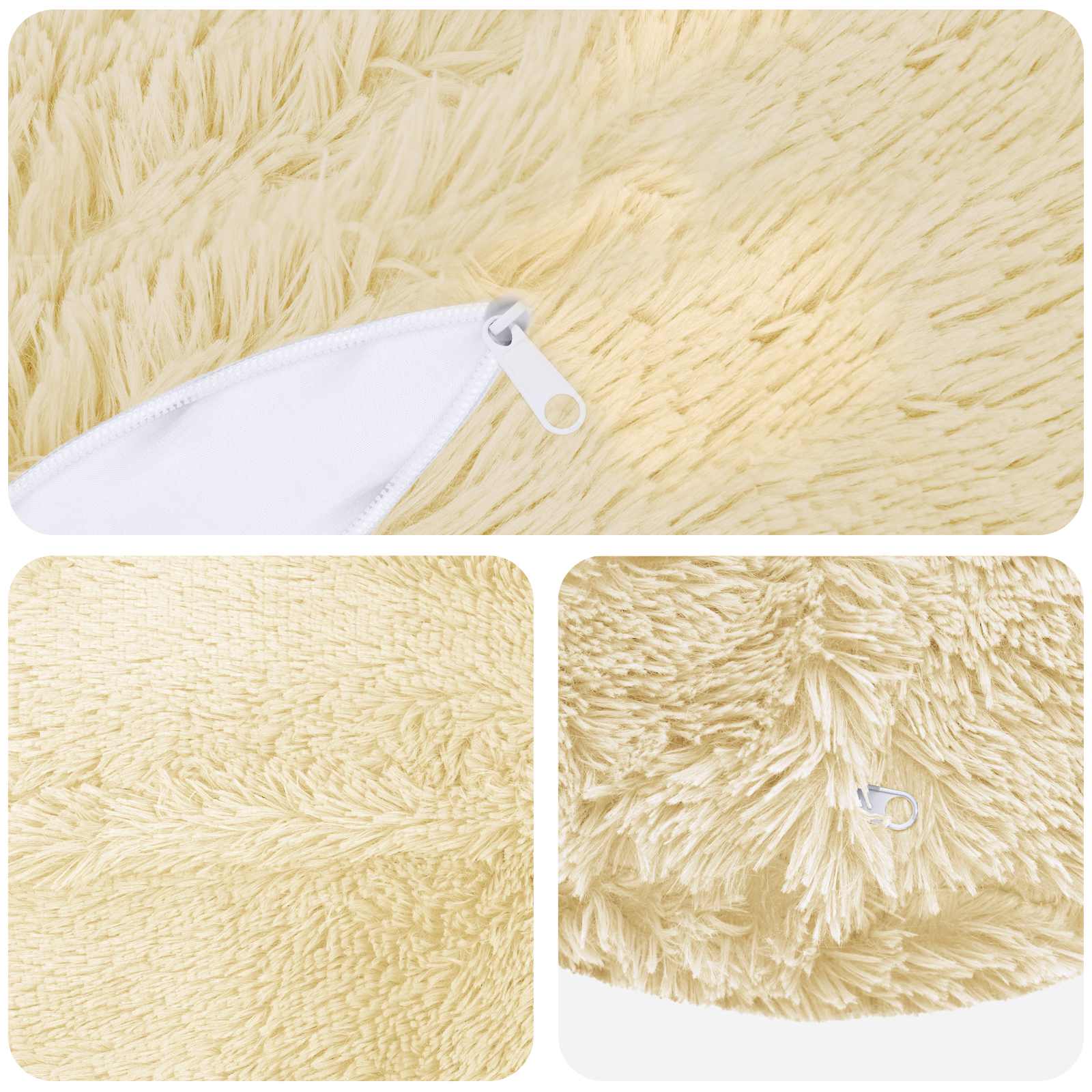 Κάλυμμα Μαξιλαριού 6 pcs HEERLEN Κρεμ Ø 60 cm PV Φλίς