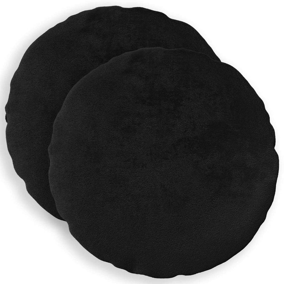 Κάλυμμα Μαξιλαριού 2 pcs HEERLEN Μαύρο Ø 60 cm Φανέλα - Pakobazaar