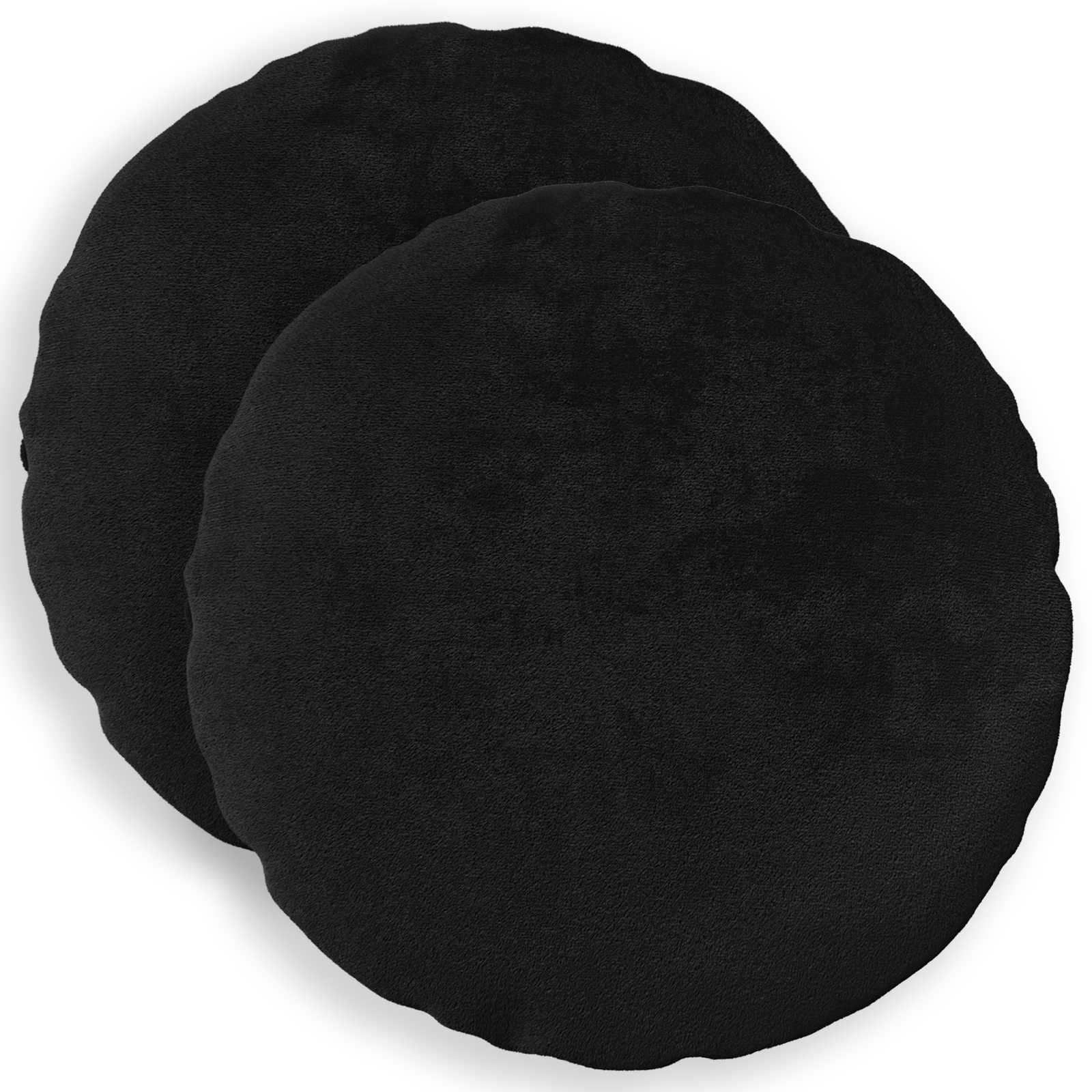 Κάλυμμα Μαξιλαριού 2 pcs HEERLEN Μαύρο Ø 60 cm Φανέλα - Pakobazaar