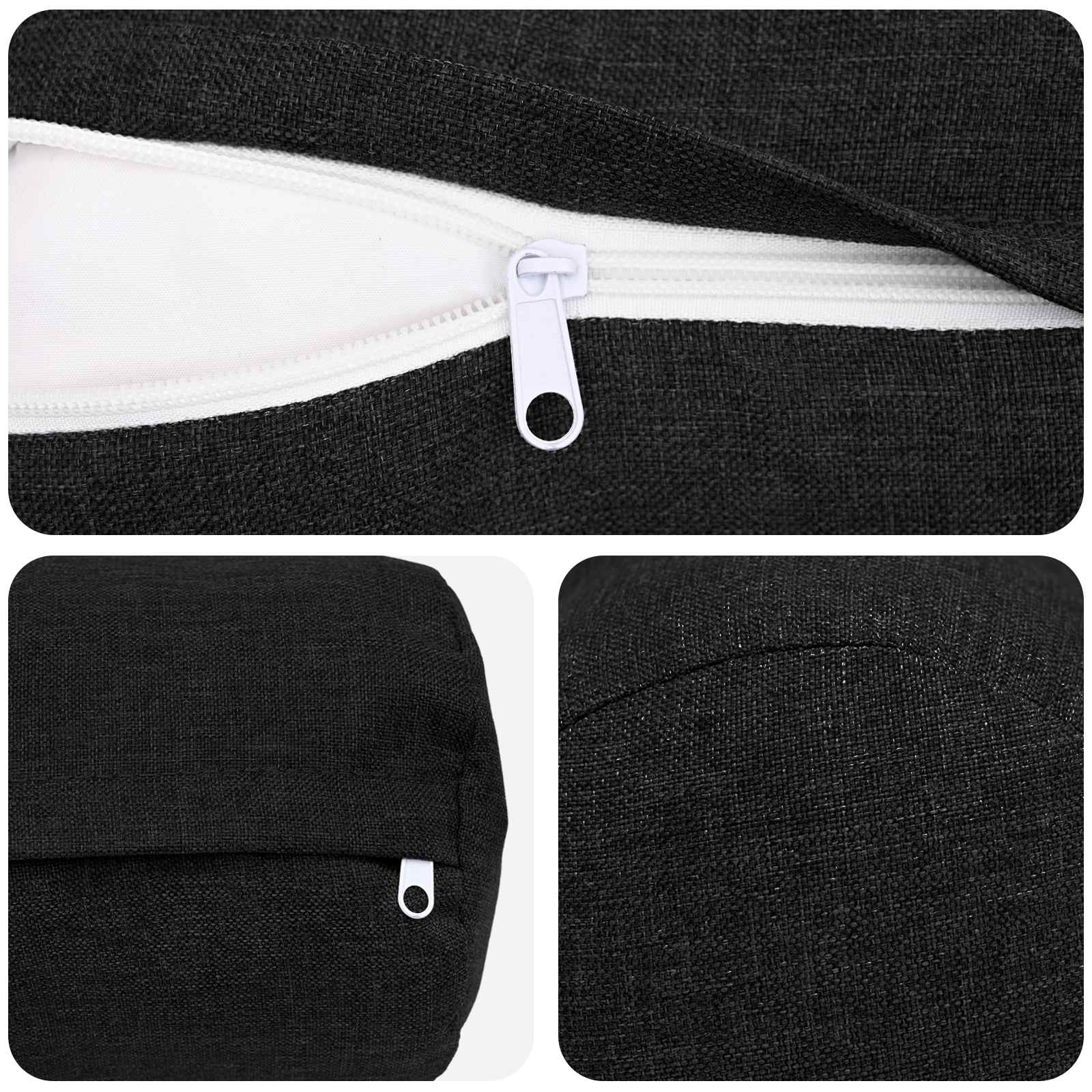 Κάλυμμα Μαξιλαριού 2 pcs HEERLEN Μαύρο Ø 15 x 40 εκ