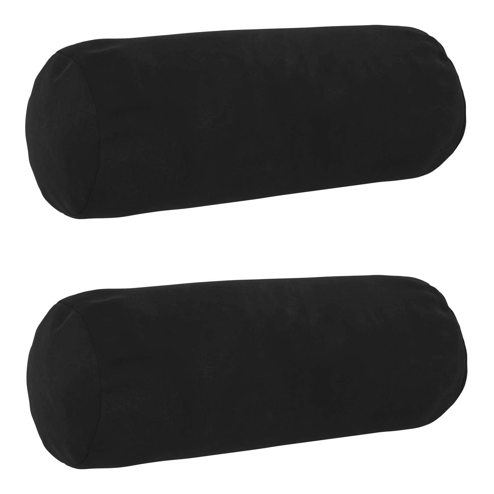 Κάλυμμα Μαξιλαριού 2 pcs HEERLEN Μαύρο Ø 15 x 40 εκ Βελούδο