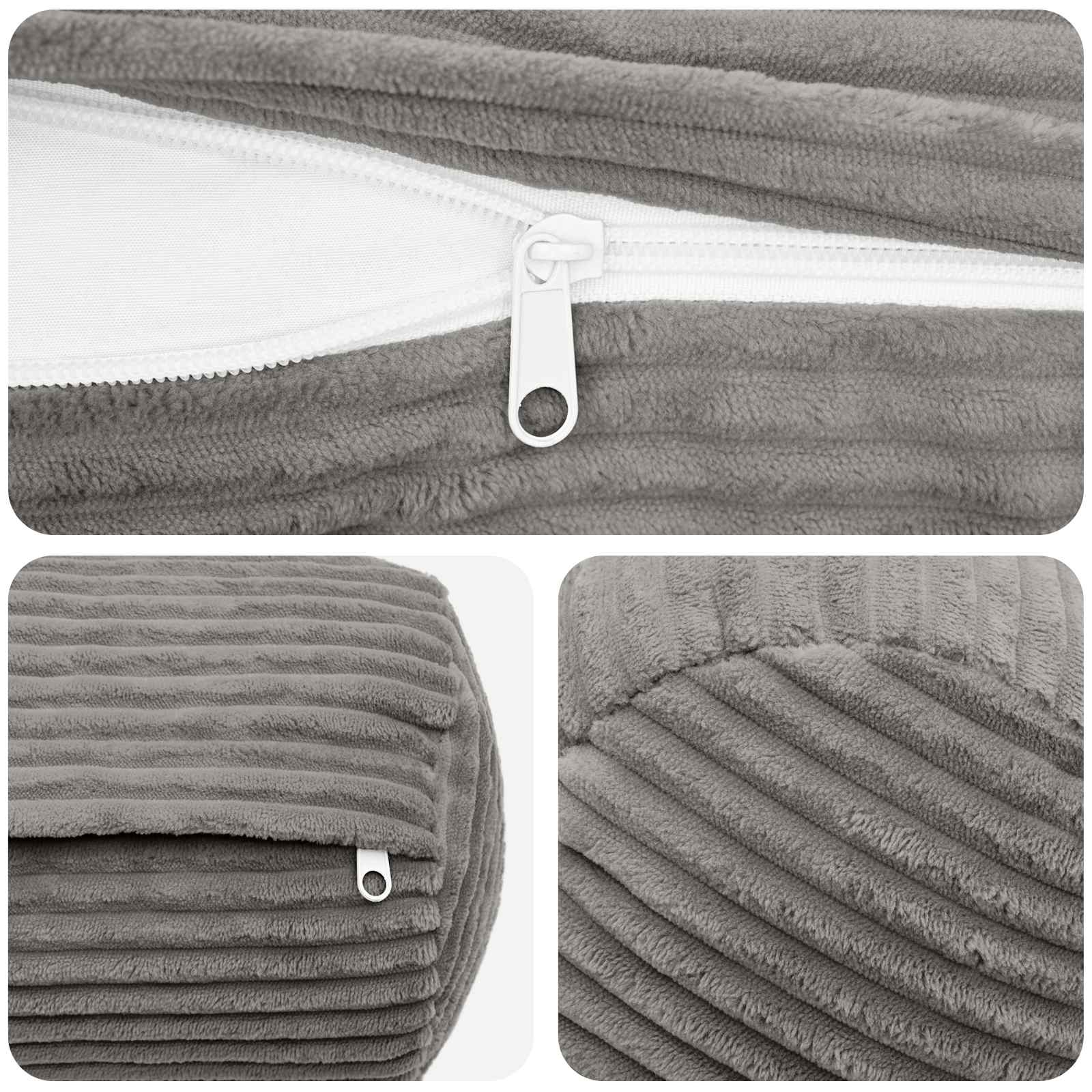 Κάλυμμα Μαξιλαριού 6 pcs HEERLEN Ανοιχτό γκρι Ø 15 x 40 εκ - Pakobazaar