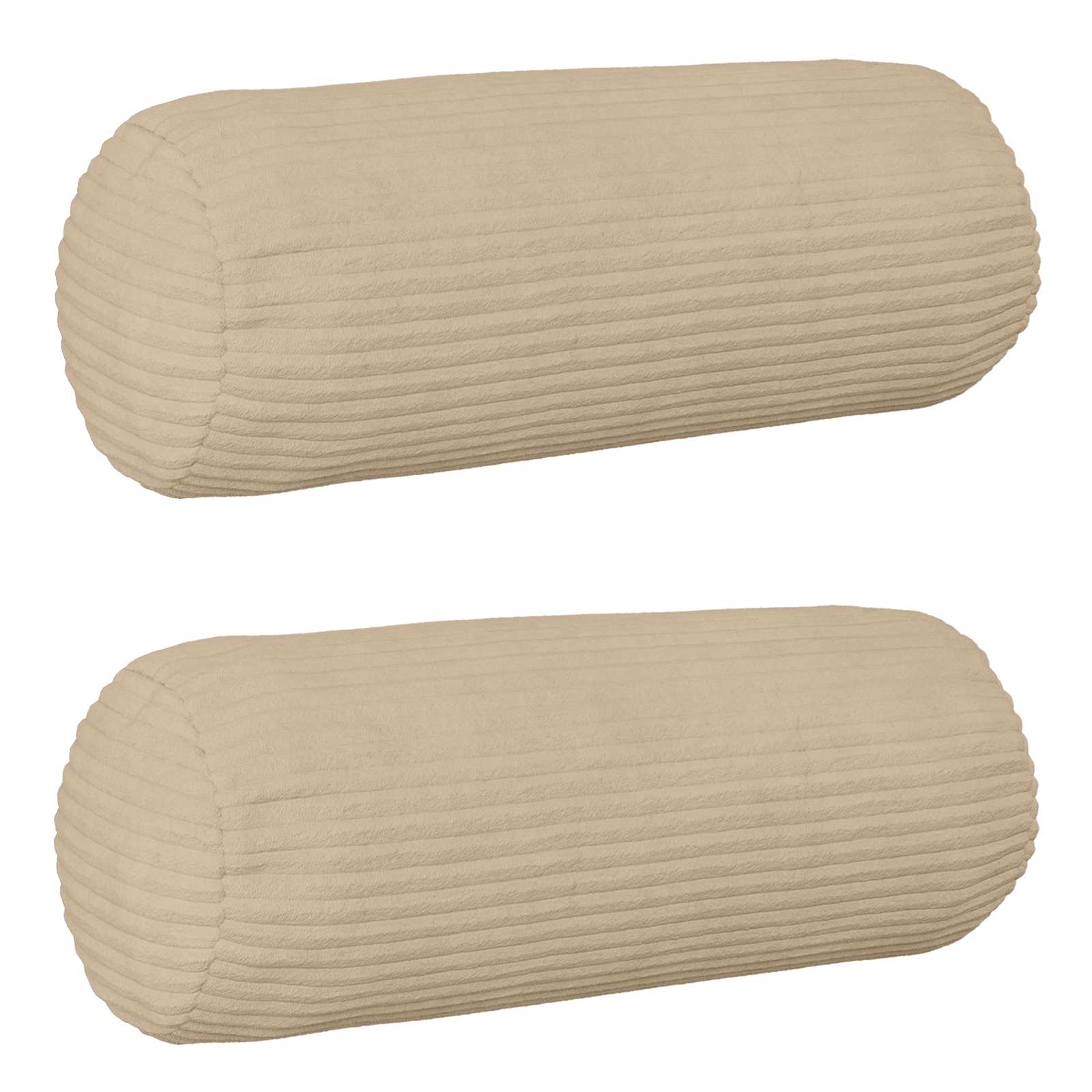 Κάλυμμα Μαξιλαριού 2 pcs HEERLEN Taupe Ø 15 x 40 εκ κορντουρόι - Pakobazaar