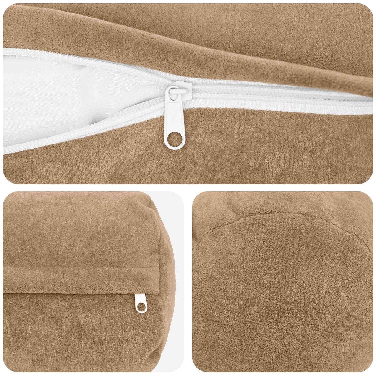 Κάλυμμα Μαξιλαριού 6 pcs HEERLEN Taupe Ø 15 x 40 εκ - Pakobazaar