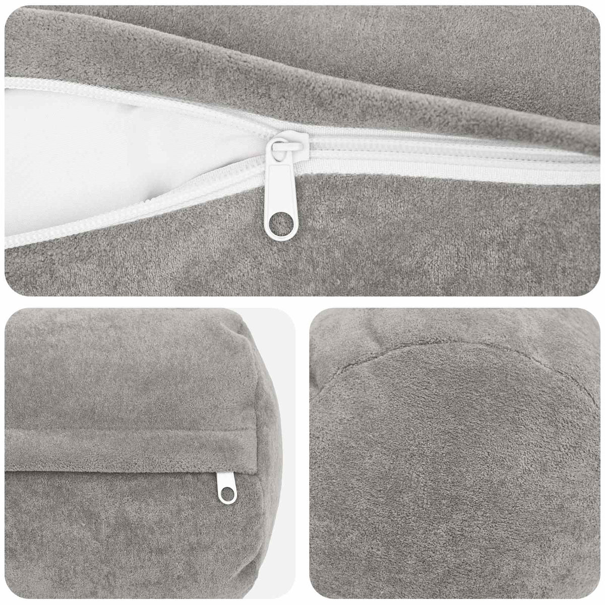 Κάλυμμα Μαξιλαριού 6 pcs HEERLEN Ανοιχτό γκρι Ø 15 x 40 εκ - Pakobazaar