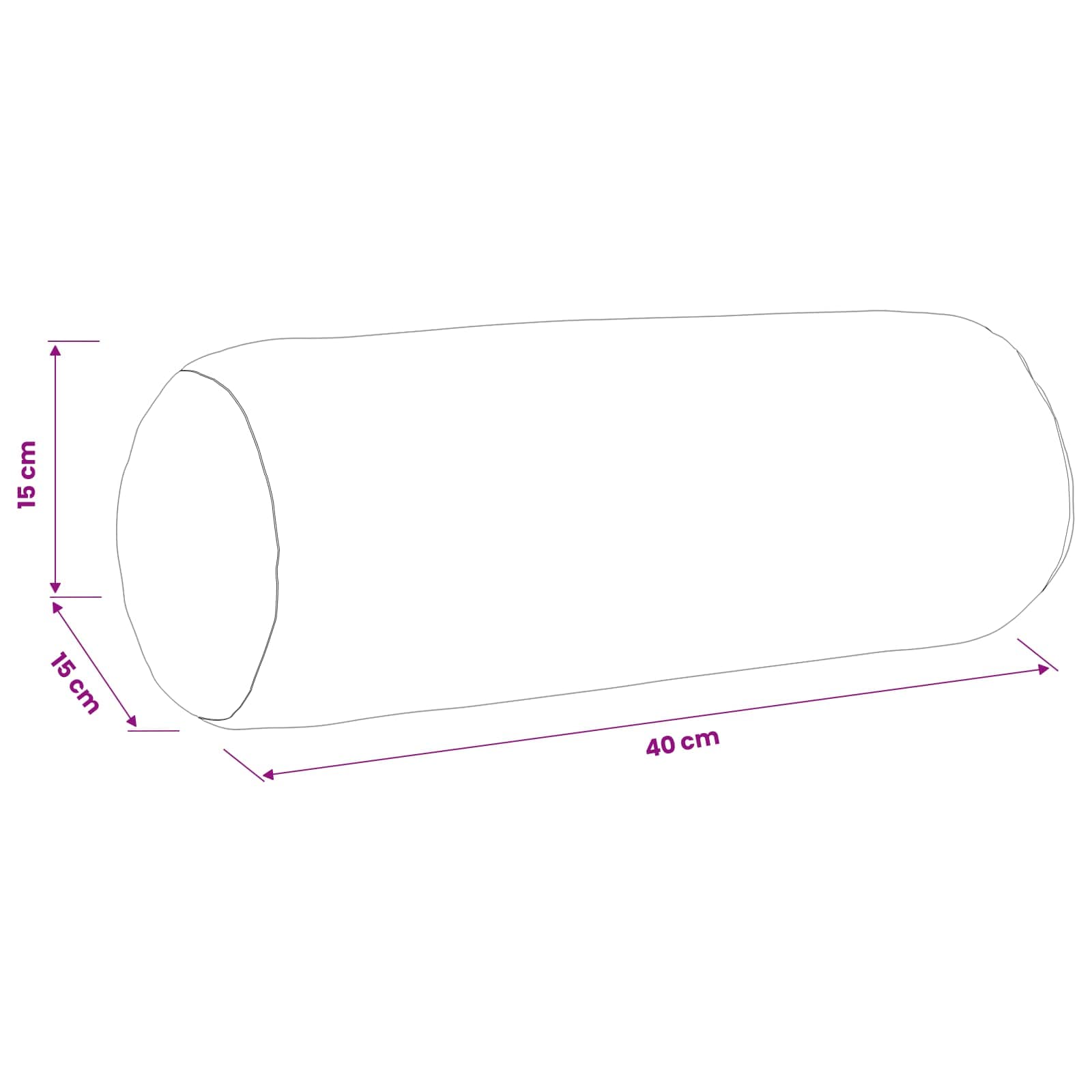 Κάλυμμα Μαξιλαριού 6 pcs HEERLEN Μαύρο Ø 15 x 40 εκ Πολυεστέρας - Pakobazaar