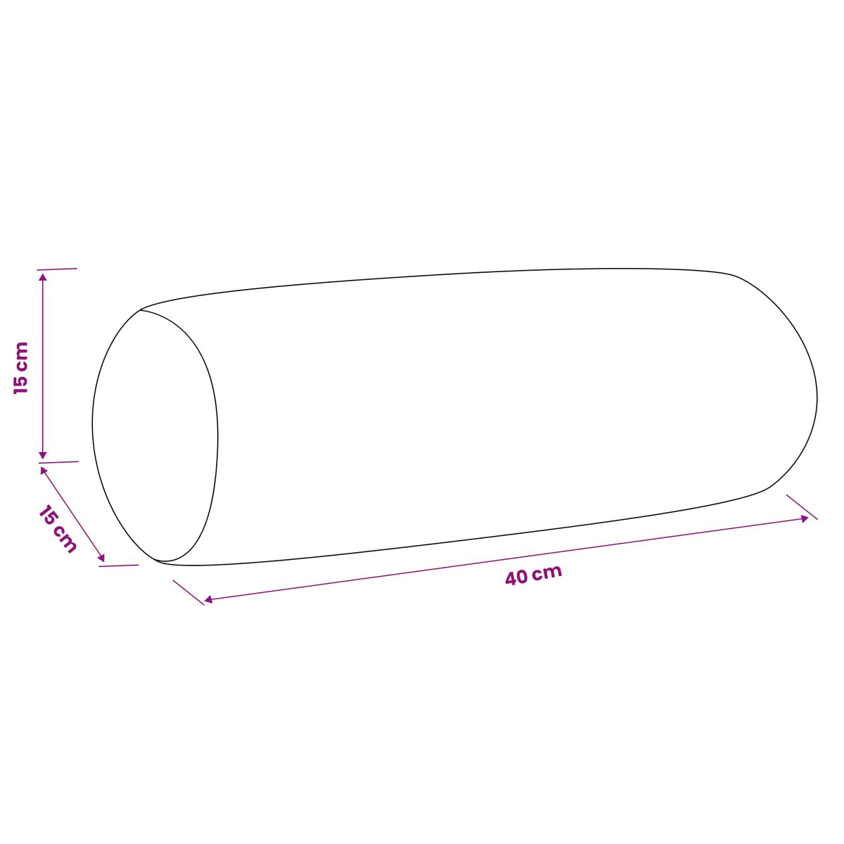 Κάλυμμα Μαξιλαριού 6 pcs HEERLEN Σκούρο Γκρι Ø 15 x 40 εκ