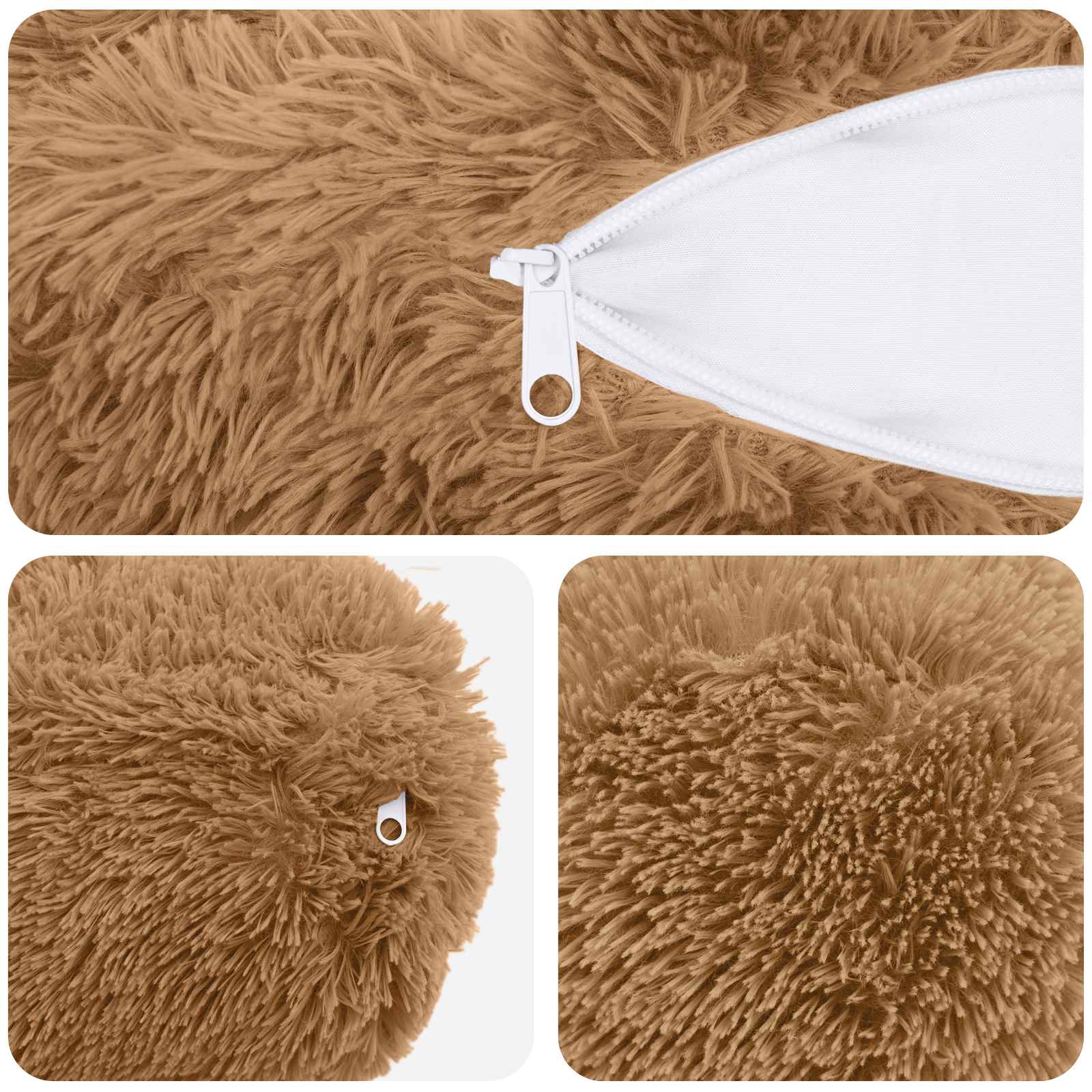 Κάλυμμα Μαξιλαριού 2 pcs HEERLEN Taupe Ø 15 x 40 εκ PV Φλίς - Pakobazaar