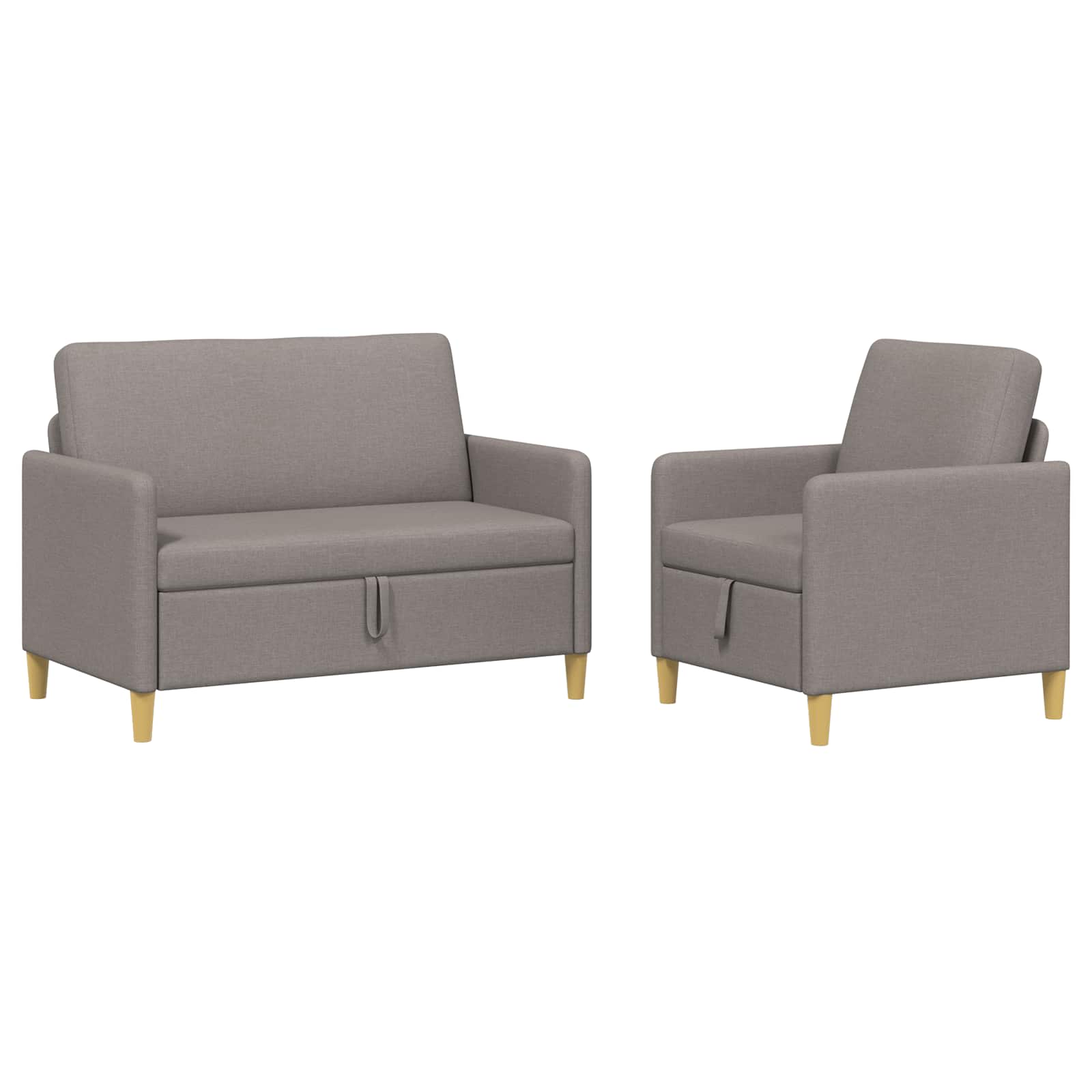 Σαλονάκι Σετ Με Αποθηκευτικό Χώρο 2 pcs Taupe Πολυεστέρας