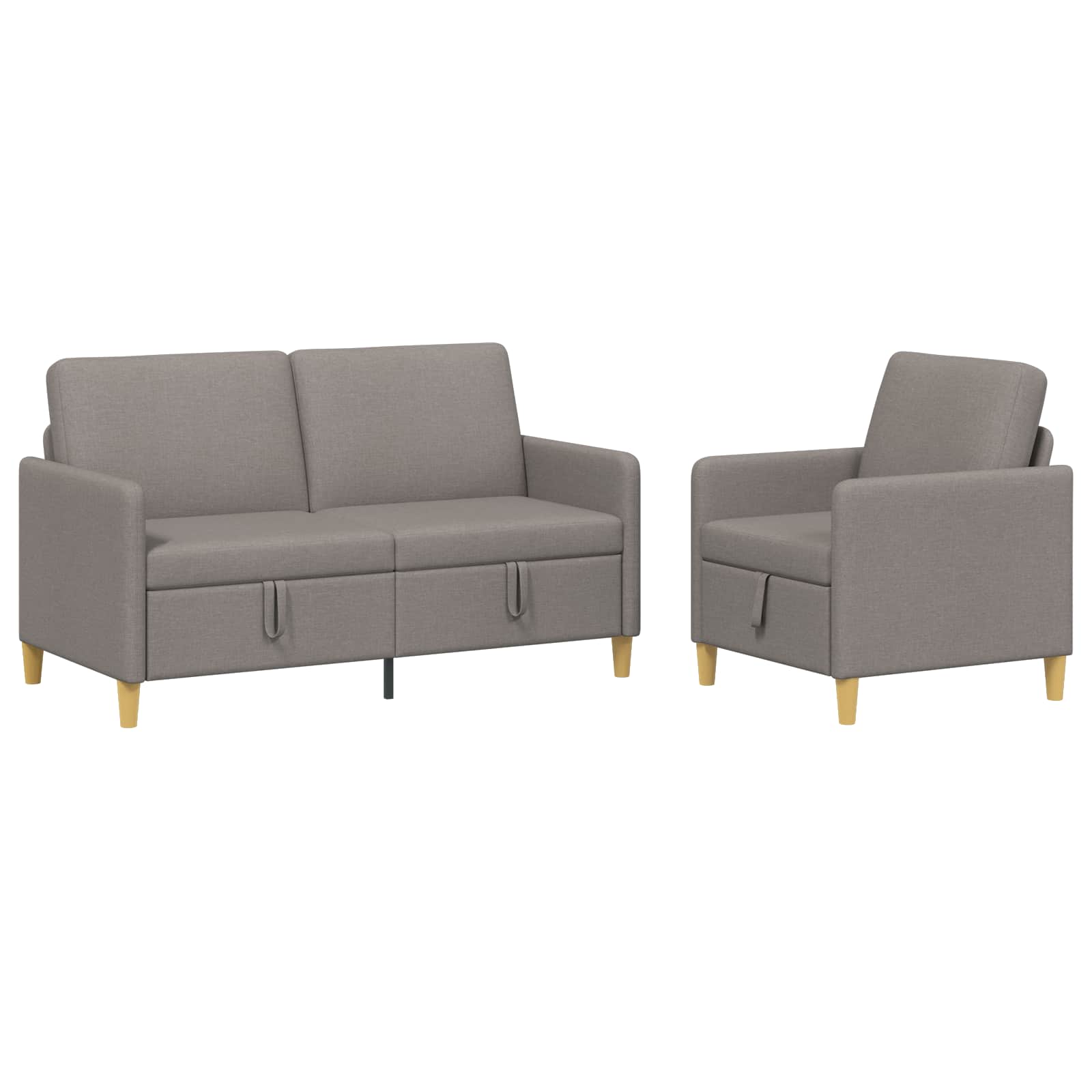 Σαλονάκι Σετ Με Αποθηκευτικό Χώρο 2 pcs Taupe Πολυεστέρας - Pakobazaar