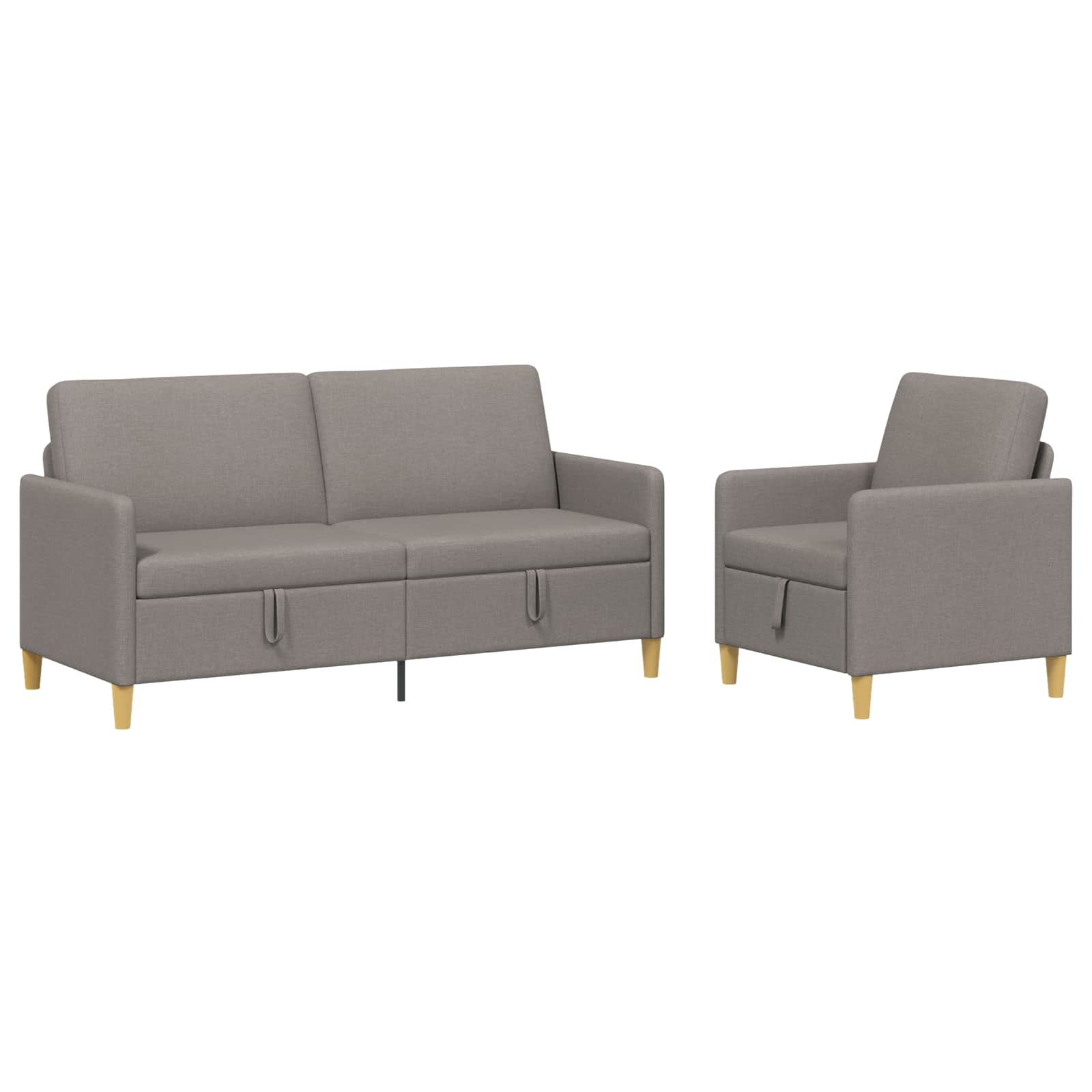 Σαλονάκι Σετ Με Αποθηκευτικό Χώρο 2 pcs Taupe Πολυεστέρας
