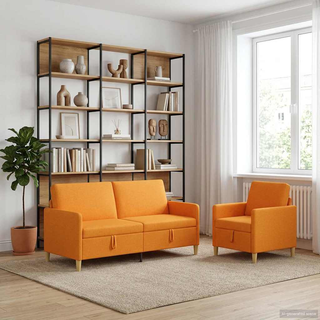 Σαλονάκι Σετ Με Αποθηκευτικό Χώρο 2 pcs Σκούρο κίτρινο
