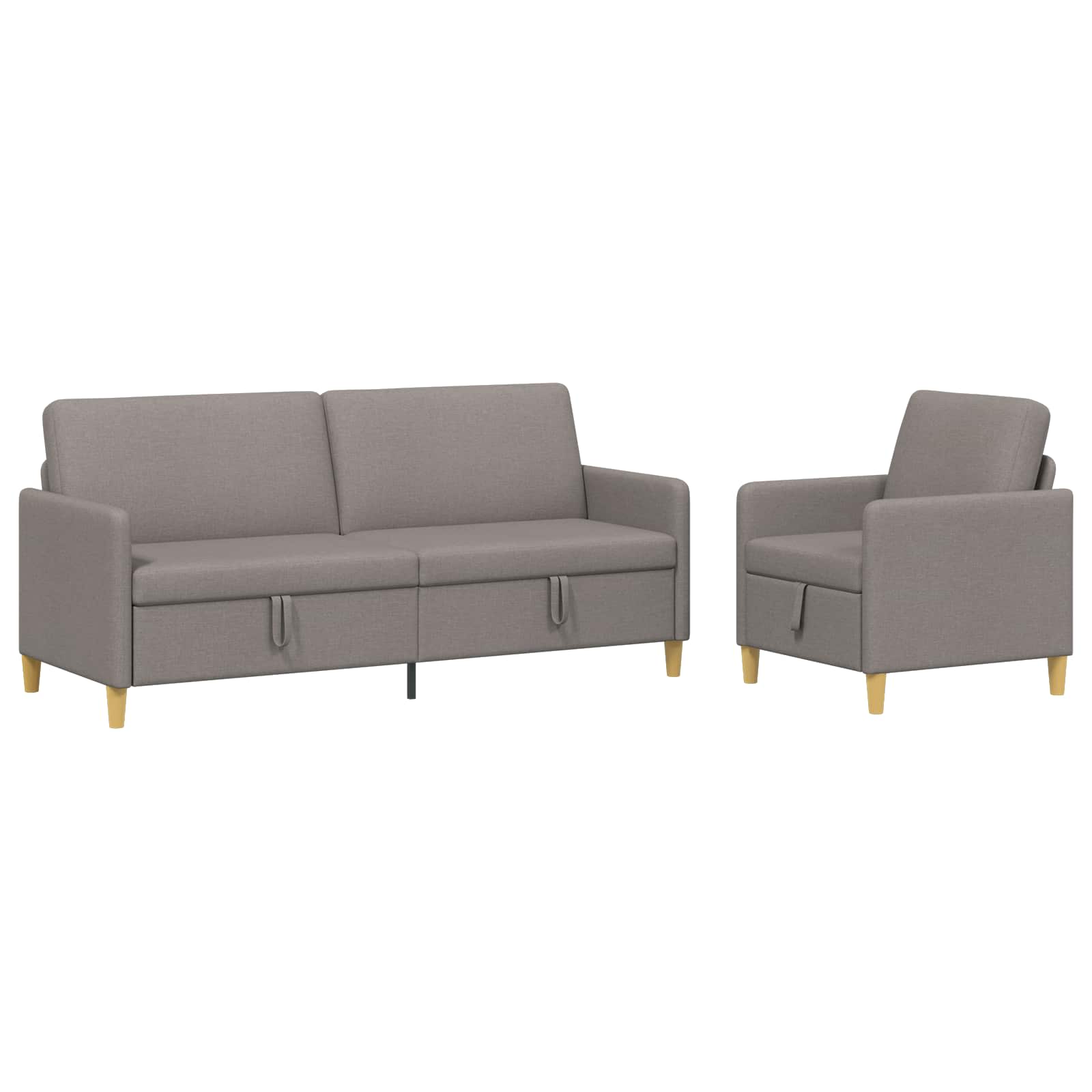 Σαλονάκι Σετ Με Αποθηκευτικό Χώρο 2 pcs Taupe Πολυεστέρας