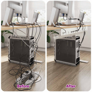 Δίσκος Διαχείρισης Καλωδίων Κάτω από το Γραφείο 2 τμχ. Λευκό - Pakobazaar