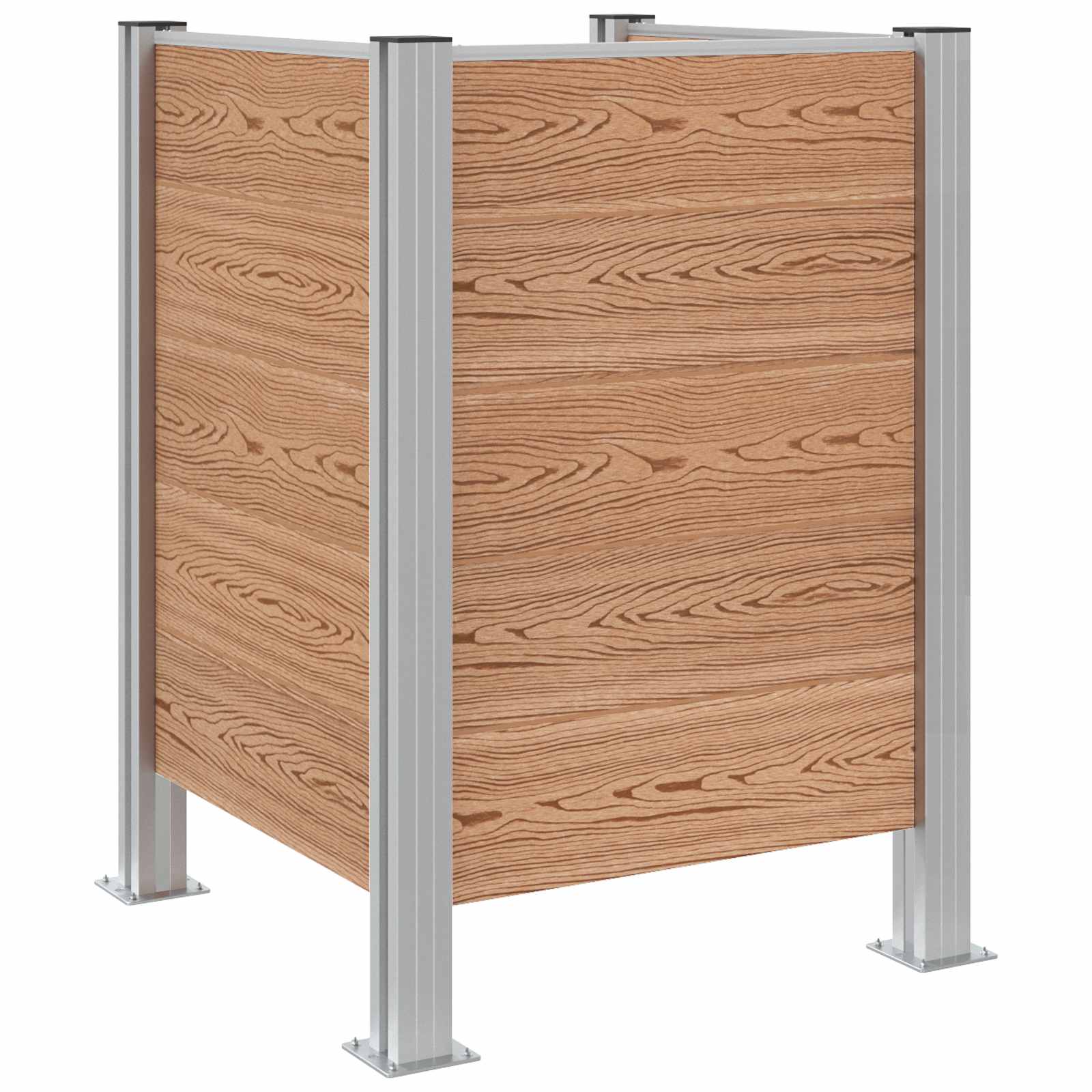 Φράχτης Σκουπιδιών Καφέ 85 x 85 x 115 cm Αλουμίνιο και WPC - Pakobazaar