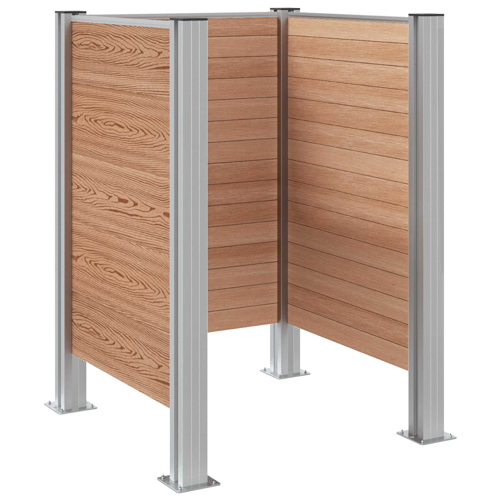 Φράχτης Σκουπιδιών Καφέ 85 x 85 x 115 cm Αλουμίνιο και WPC - Pakobazaar