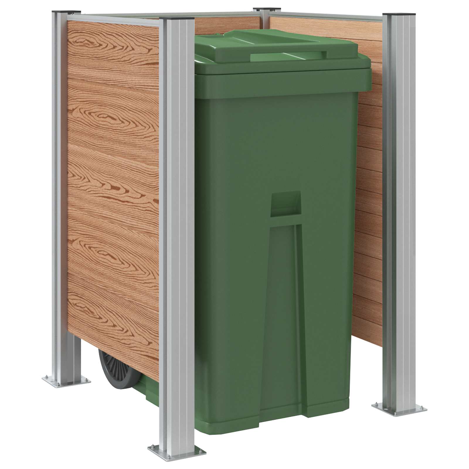 Φράχτης Σκουπιδιών Καφέ 85 x 85 x 115 cm Αλουμίνιο και WPC - Pakobazaar