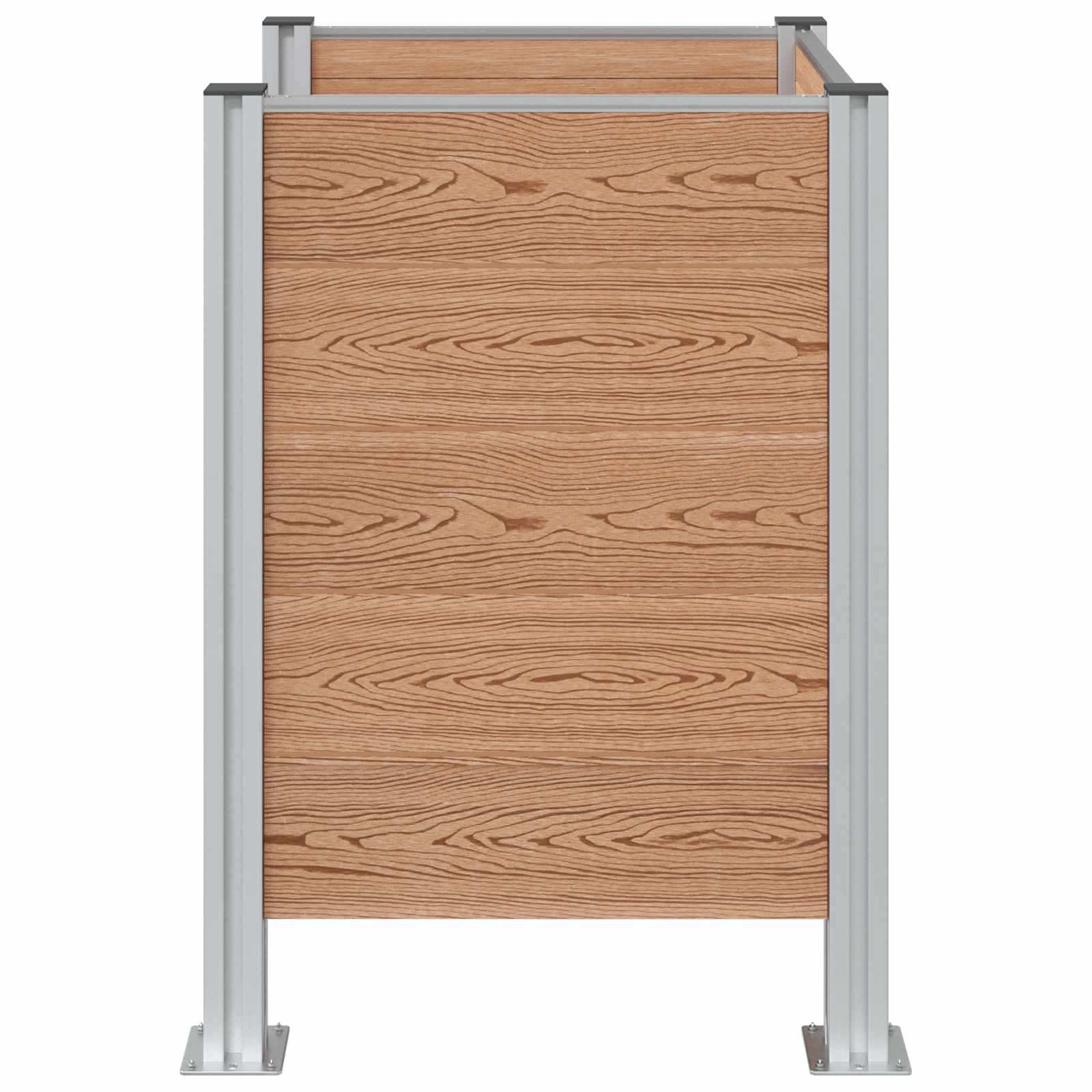 Φράχτης Σκουπιδιών Καφέ 85 x 85 x 115 cm Αλουμίνιο και WPC - Pakobazaar