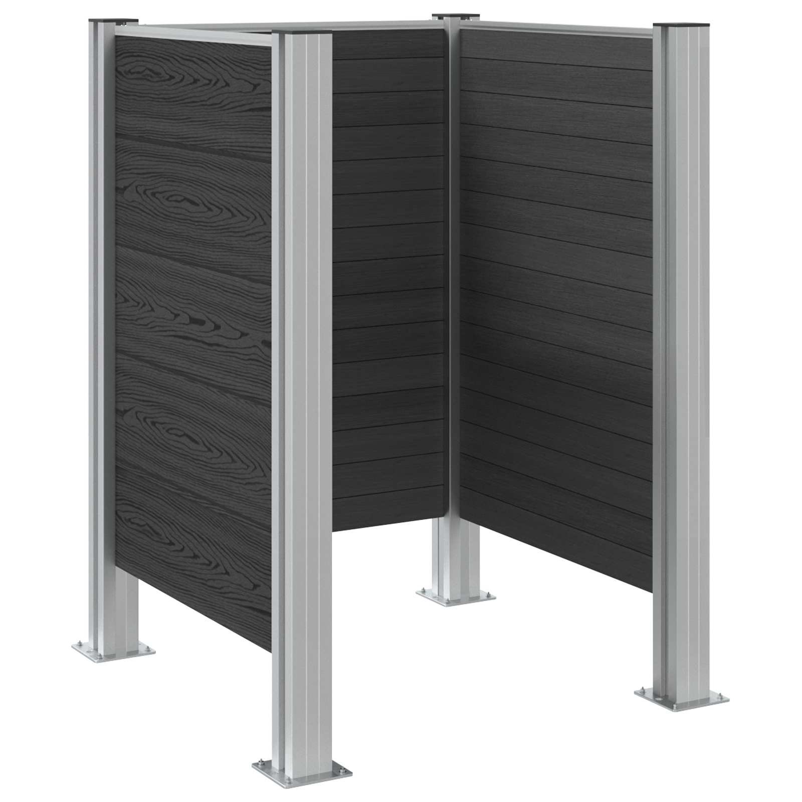 Φράχτης Σκουπιδιών Γκρι 85 x 85 x 115 cm Αλουμίνιο και WPC - Pakobazaar