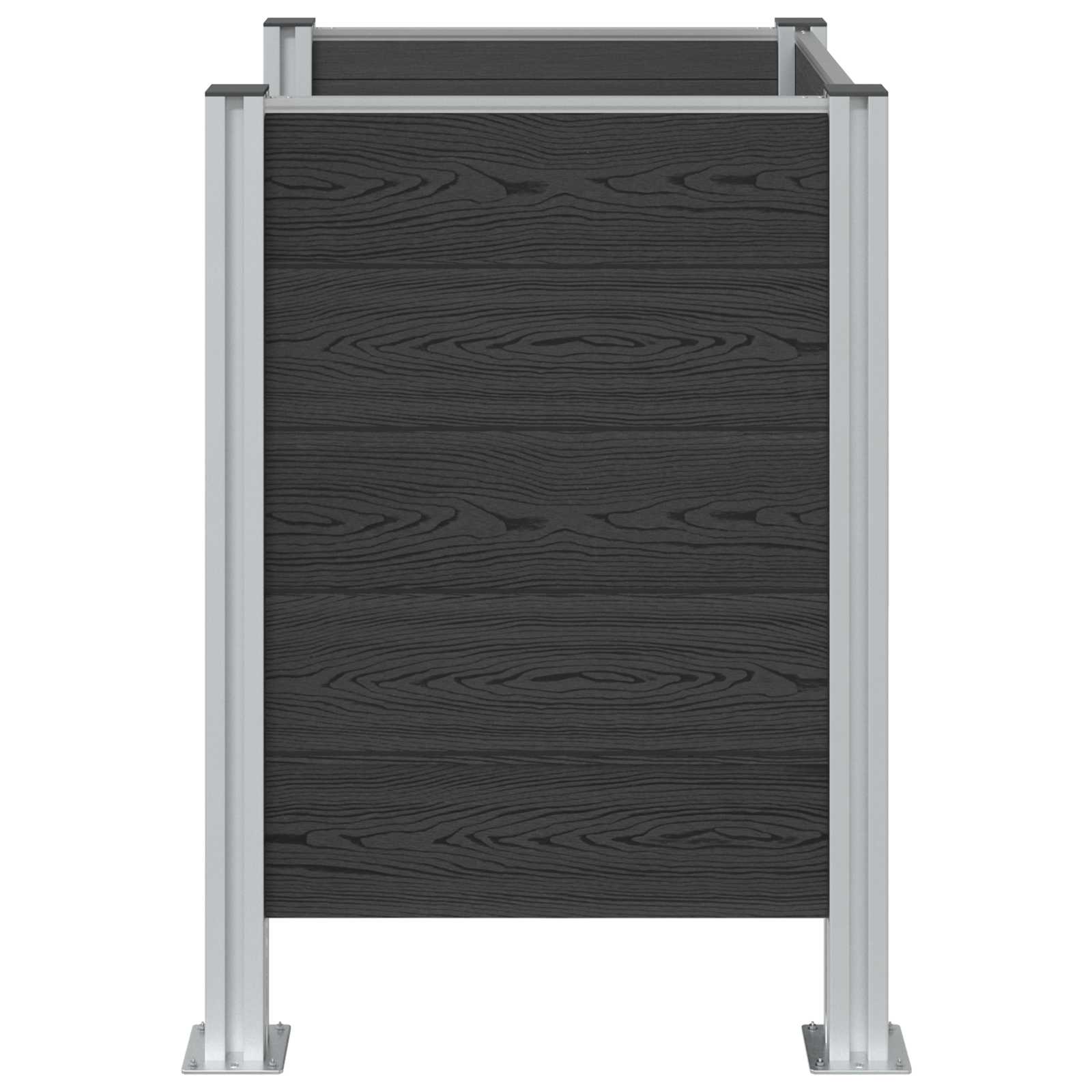 Φράχτης Σκουπιδιών Γκρι 85 x 85 x 115 cm Αλουμίνιο και WPC - Pakobazaar