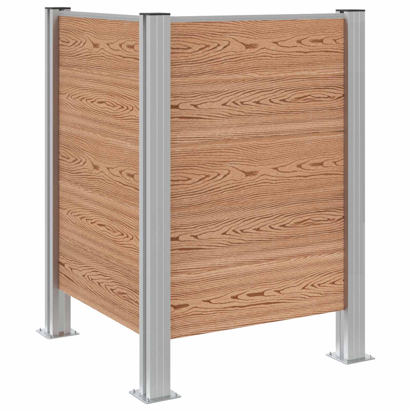 Φράχτης Σκουπιδιών Καφέ 85 x 85 x 115 cm Αλουμίνιο και WPC - Pakobazaar