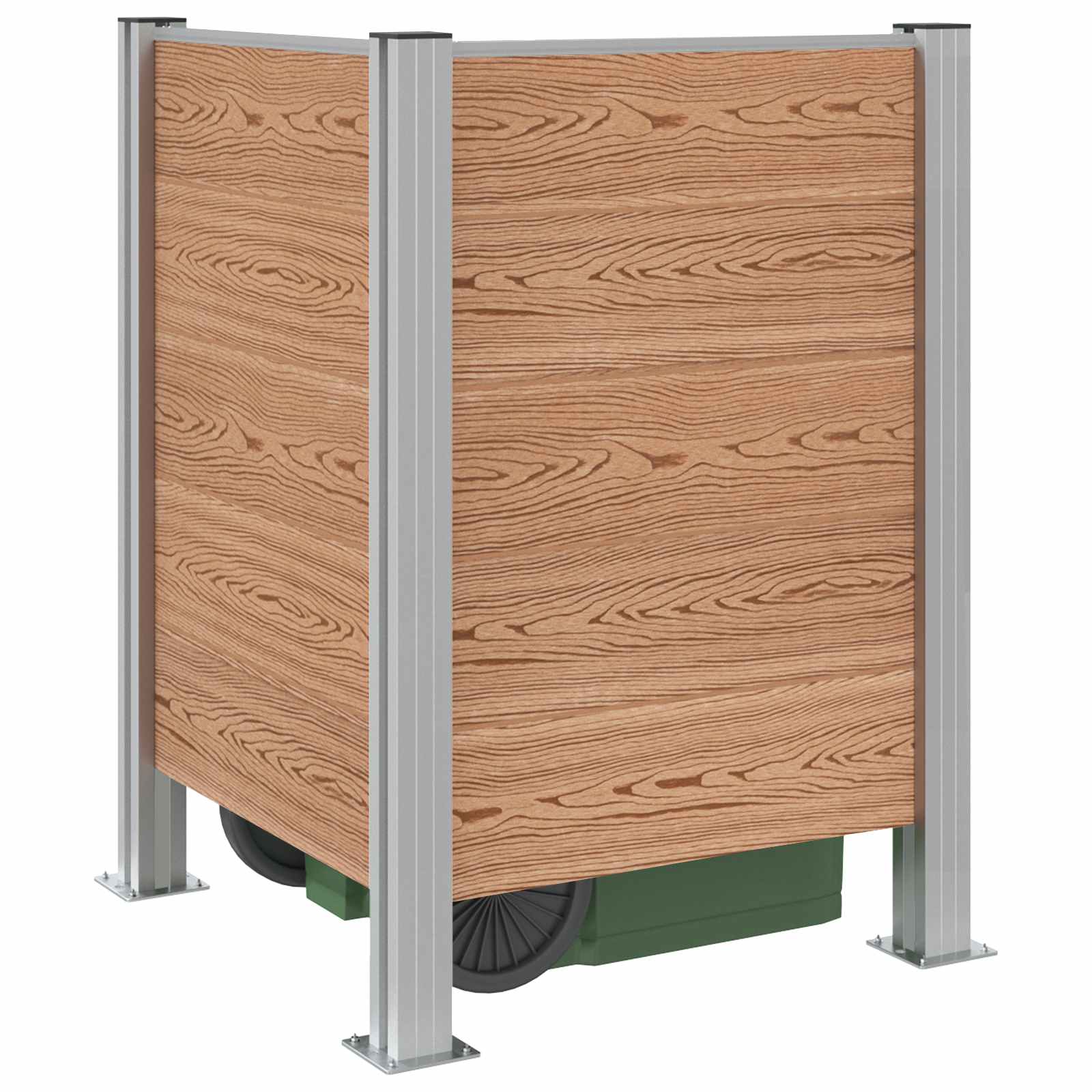 Φράχτης Σκουπιδιών Καφέ 85 x 85 x 115 cm Αλουμίνιο και WPC - Pakobazaar