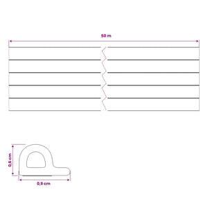 Αυτοκόλλητη σφραγίδα παραθύρου Καφέ 9 x 6 mm 50 m EPDM αφρός - Pakobazaar