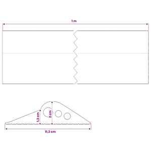 Σφραγίδα Δαπέδου Γκαράζ Μαύρο 112 x 20 χιλ. 1 μ. EPDM Καουτσούκ - Pakobazaar