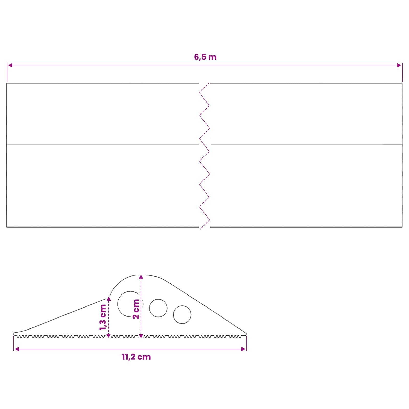 Σφραγίδα Δαπέδου Γκαράζ 112 x 20 χιλ. 6,5 μ. EPDM Καουτσούκ - Pakobazaar
