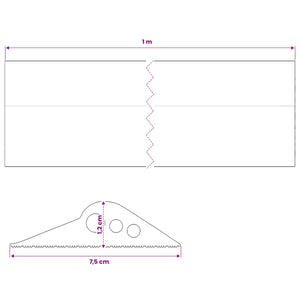 Σφραγίδα Δαπέδου Γκαράζ Μαύρο 75 x 12 mm 1 μ. EPDM Καουτσούκ