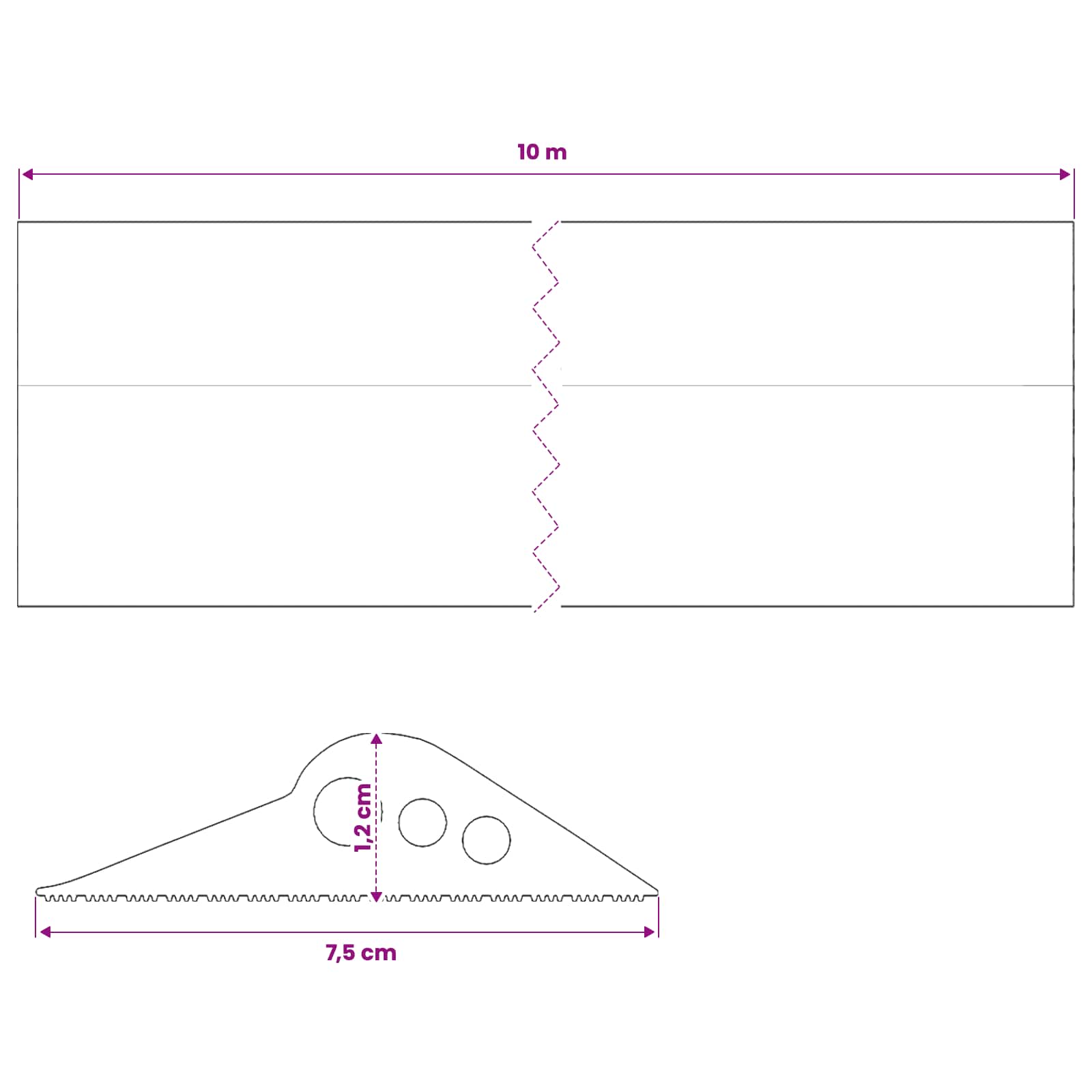 Σφραγίδα Δαπέδου Γκαράζ Μαύρο 75 x 12 mm 10 μ EPDM Καουτσούκ - Pakobazaar