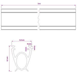 Σφράγιση Πόρτας Γκαράζ Μαύρο 41 x 33 mm 3 μ PVC - Pakobazaar