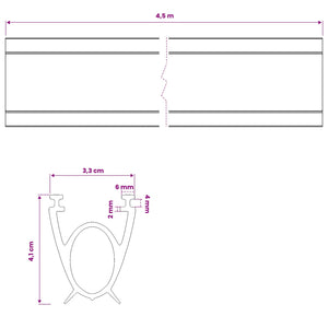 Σφράγιση Πόρτας Γκαράζ Μαύρο 41 x 33 mm 4,5 μ PVC - Pakobazaar