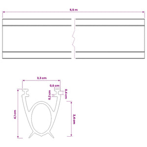 Σφράγιση Πόρτας Γκαράζ Μαύρο 41 x 33 mm 5,5 μ PVC