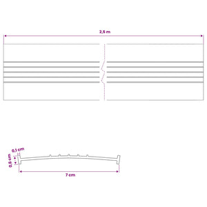 Σφράγιση Πόρτας Γκαράζ Μαύρο 70 x 6 mm 2,5 μ PVC - Pakobazaar