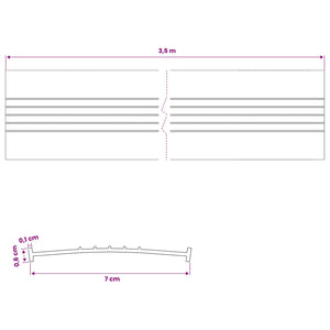 Σφράγιση Πόρτας Γκαράζ Μαύρο 70 x 6 mm 3,5 μ PVC