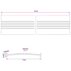 Σφράγιση Πόρτας Γκαράζ Μαύρο 70 x 6 mm 4,5 μ PVC